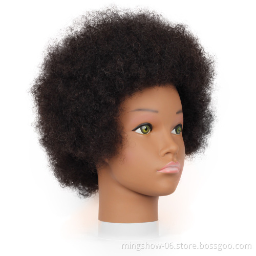Hot selling realistic dummy African Afro doll head human hair black mannequin heads female on sale